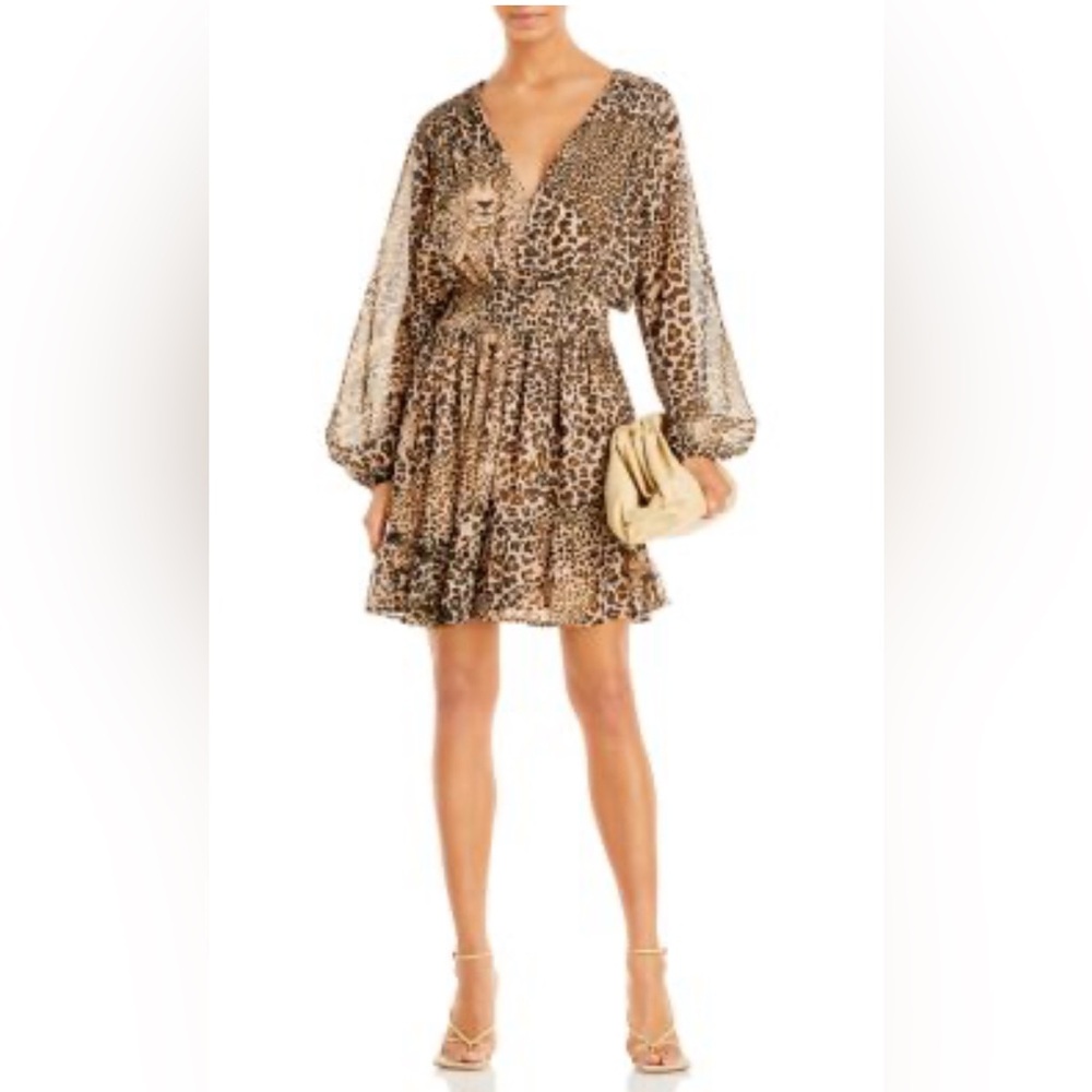 Leopard Print Smocked Waist Dress